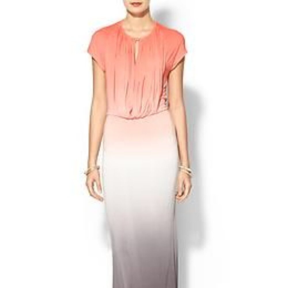 Revolve Young Fabulous & Broke Liza Ombre Maxi Dress Orange, Cream and Gray